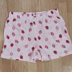 Strawberry Print Pink Shorts